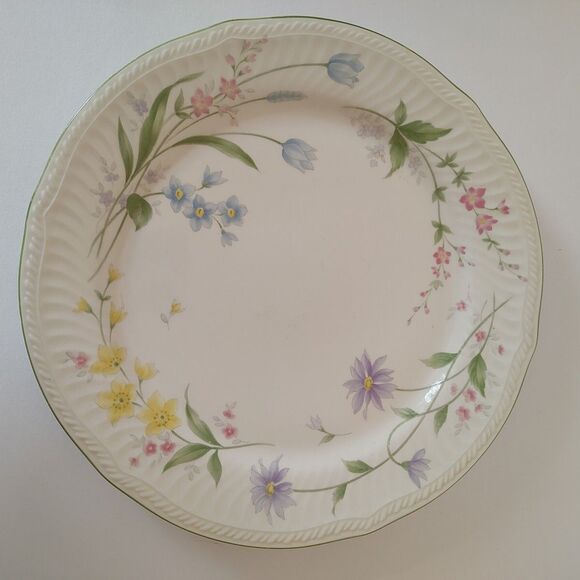 Decorative Spring Breeze Stoneware Plates 4148 1-3 Multicolored Flowers 10.75" W - Picture 7 of 16